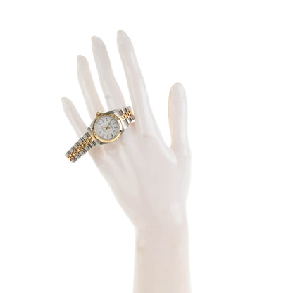 Rolex Stainless Steel 18K Yellow Gold 24mm Oyster Perpetual Watch White Roman 76183 2 of 6