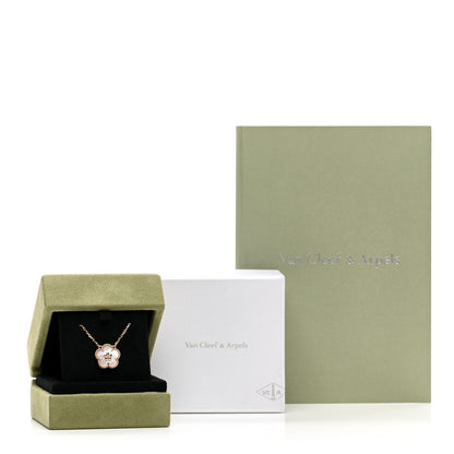 Van Cleef & Arpels 18K Rose Gold Mother Of Pearl Lucky Spring Plum Blossom Necklace 6 of 6