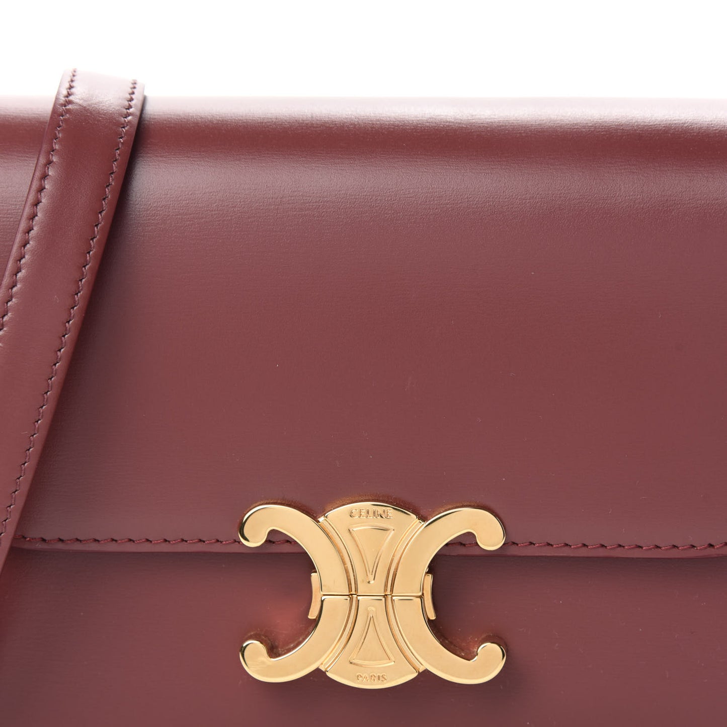 Shiny Calfskin Nano Triomphe Light Burgundy