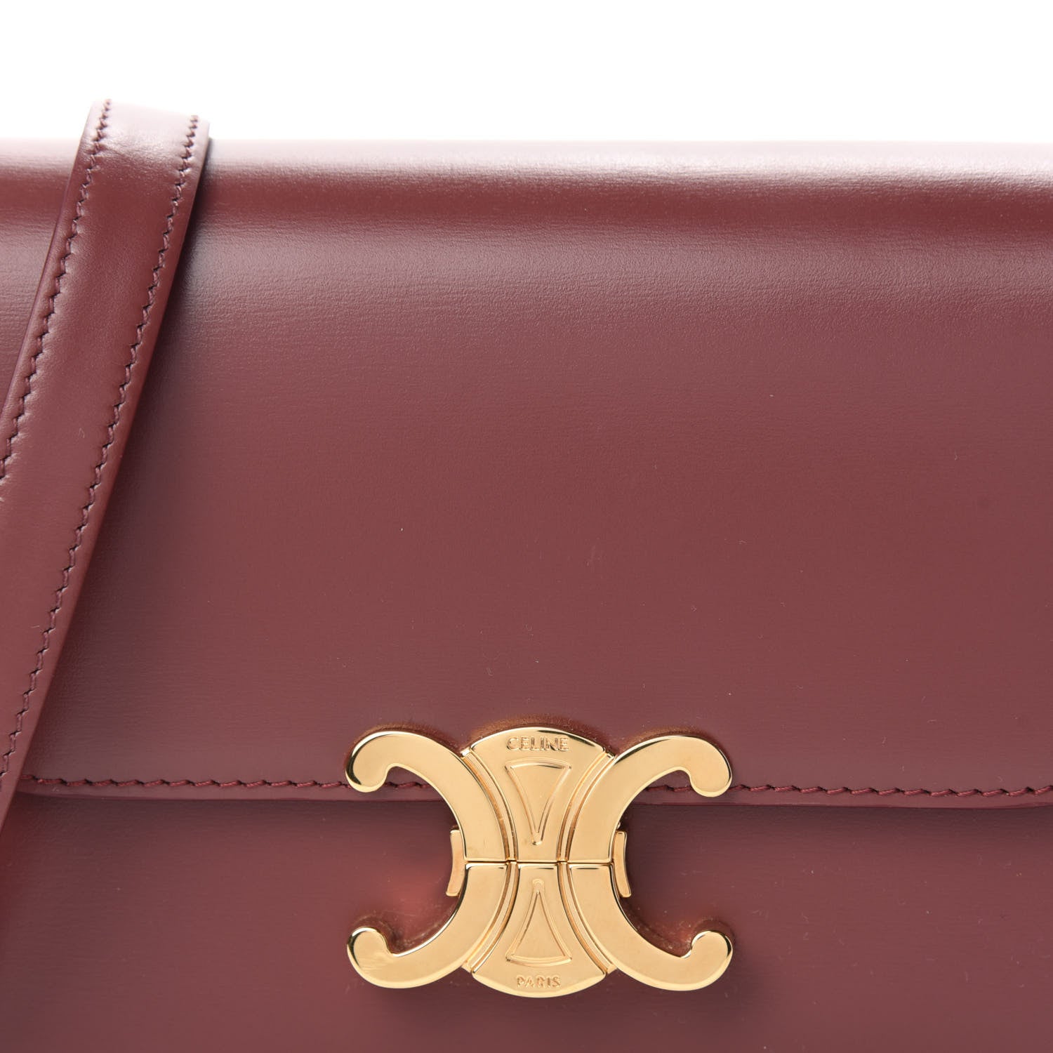 Celine Shiny Calfskin Nano Triomphe Light Burgundy 11 of 11