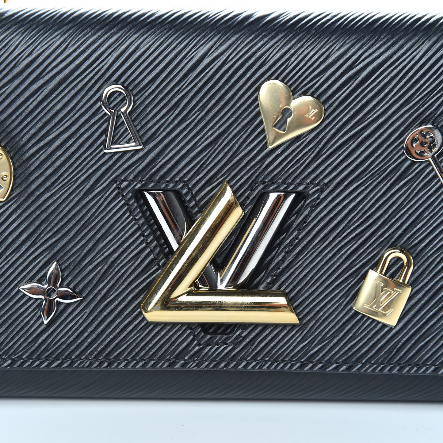 Epi Love Lock Twist Chain Wallet Black