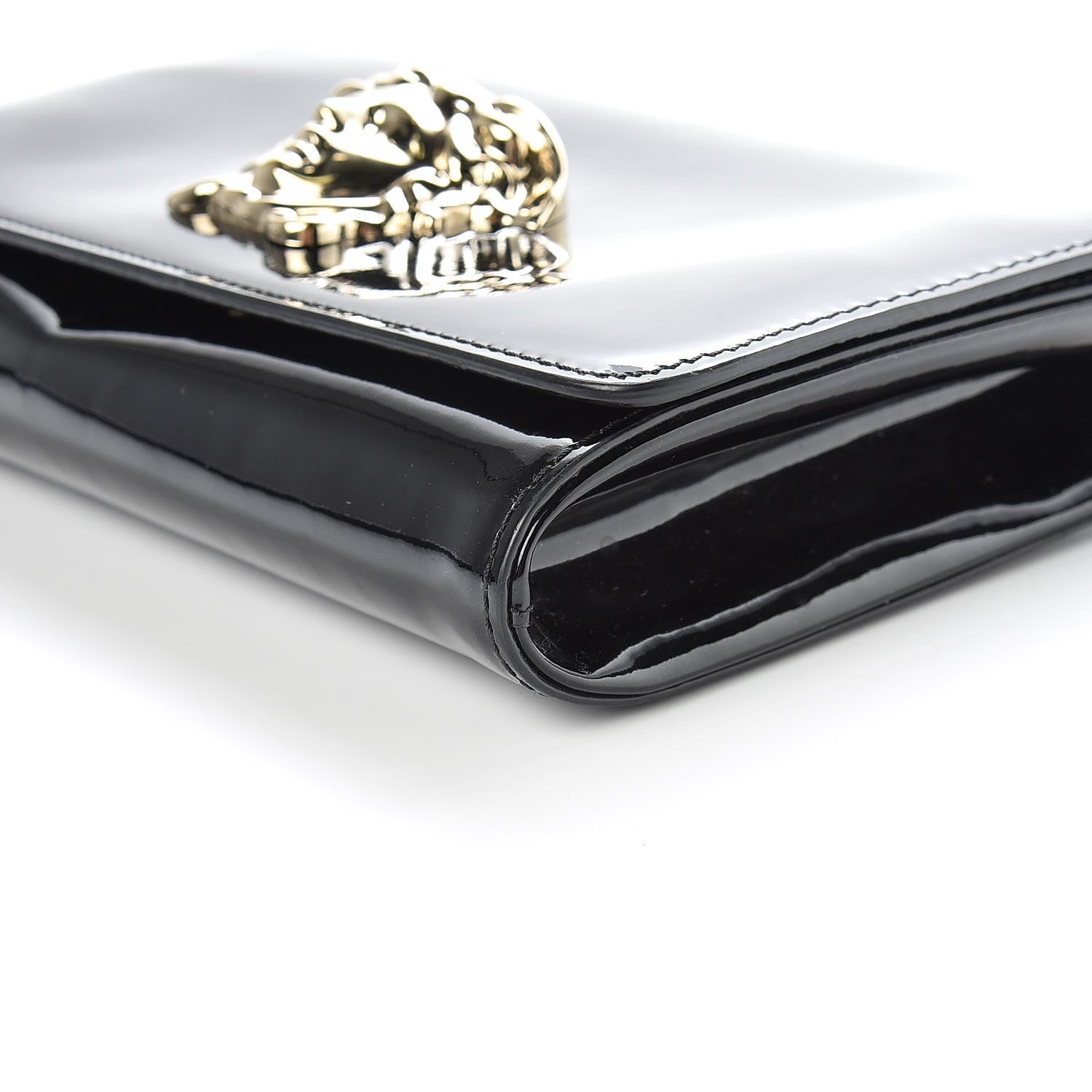 Versace Patent Palazzo Medusa Chain Evening Bag Black 6 of 10