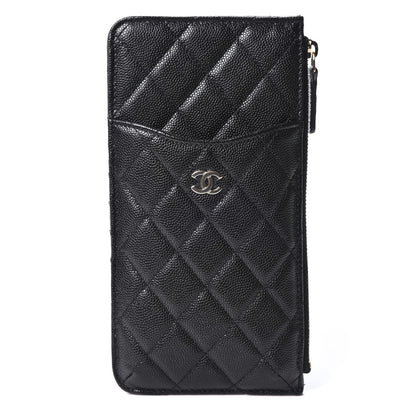 Chanel Caviar Quilted Classic Flat Wallet Pouch Black 1 of 9