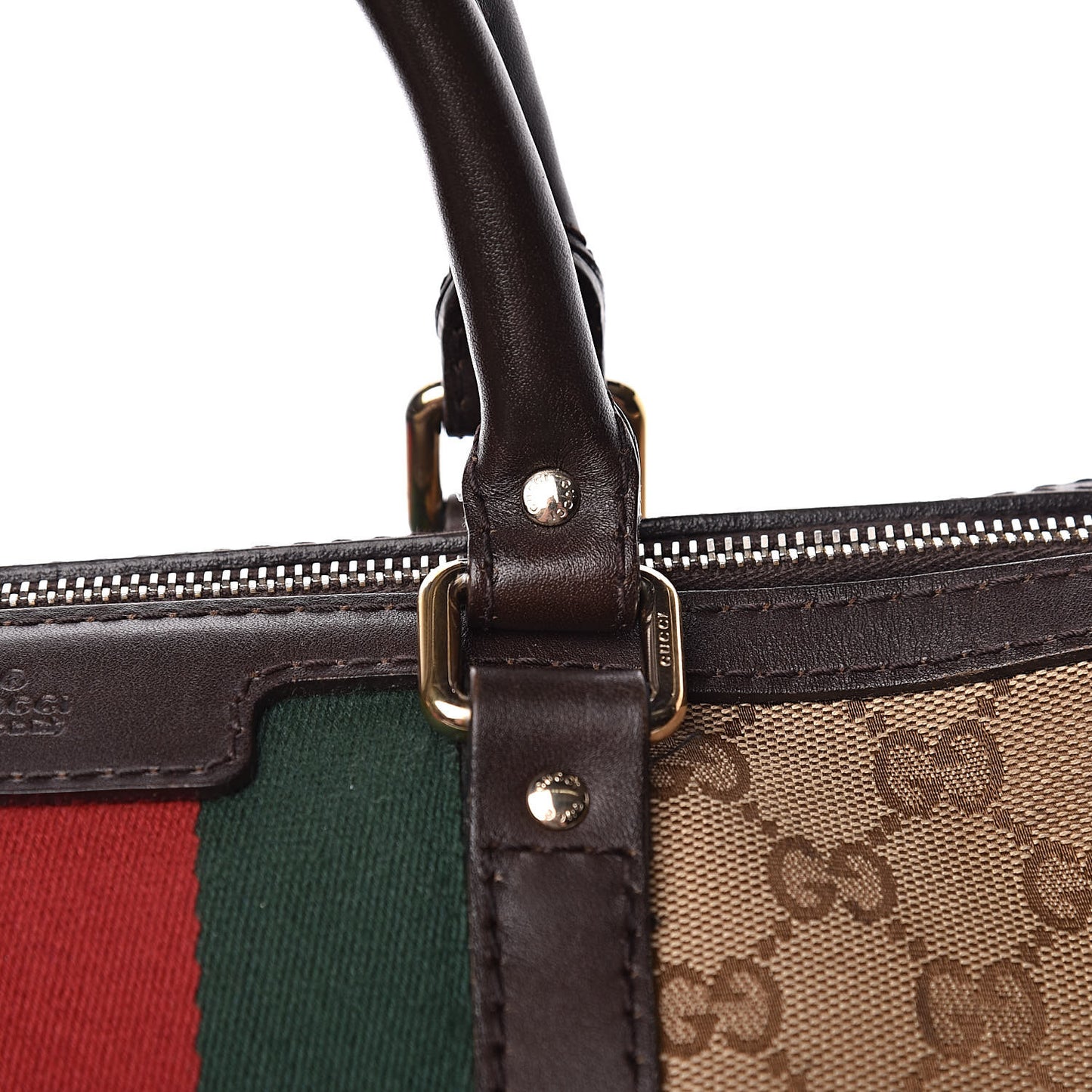 Monogram Vintage Web Medium Boston Dark Brown