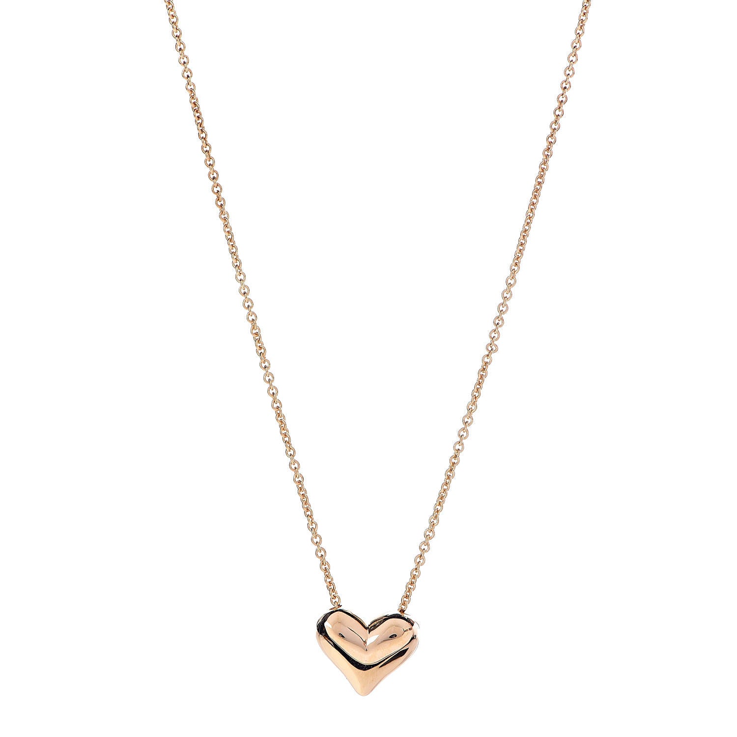 Tiffany 18K Yellow Gold Large Puff Heart Pendant Necklace 1 of 7