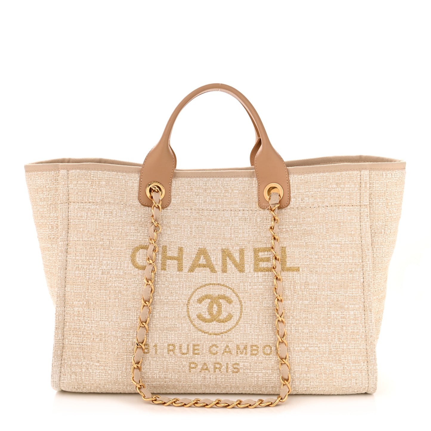 Canvas Medium Deauville Tote Light Beige
