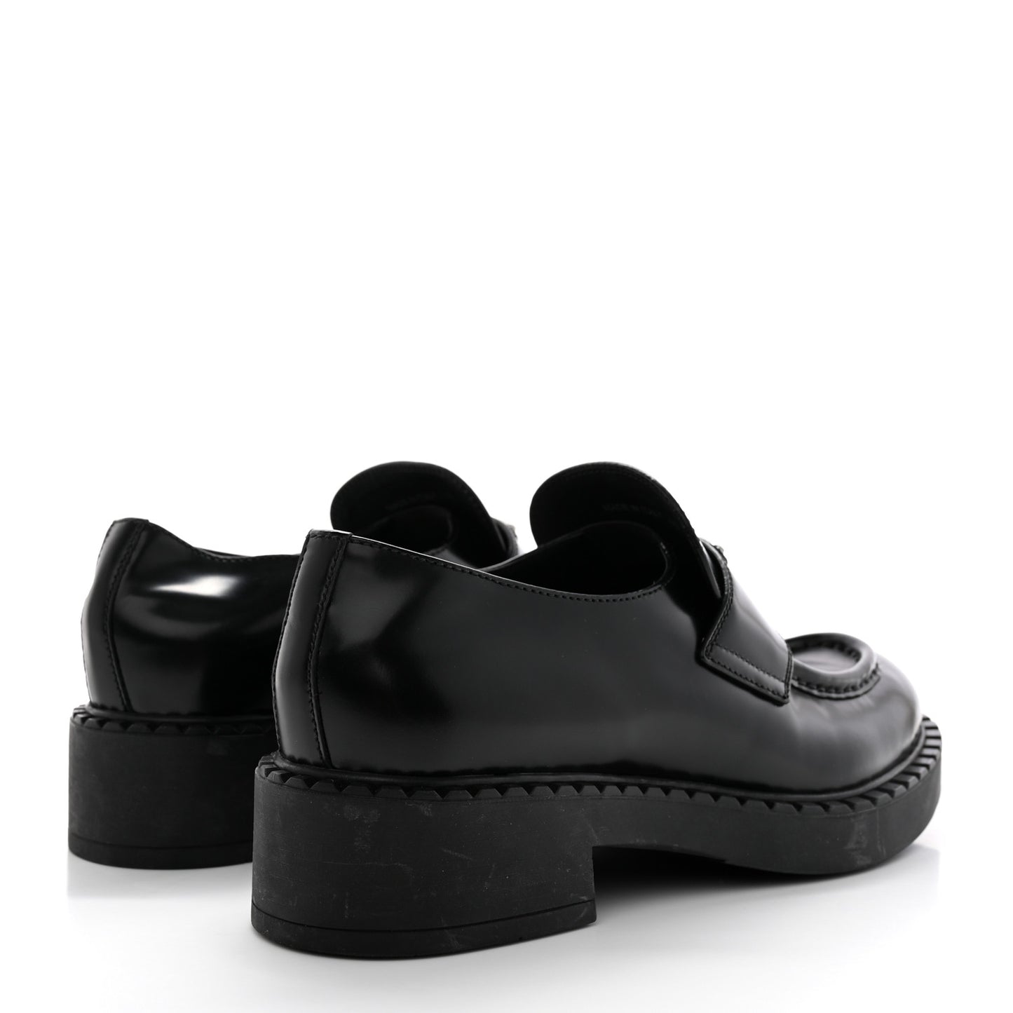 Spazzolato Metal Triangle Logo 50mm Loafers 40 Black