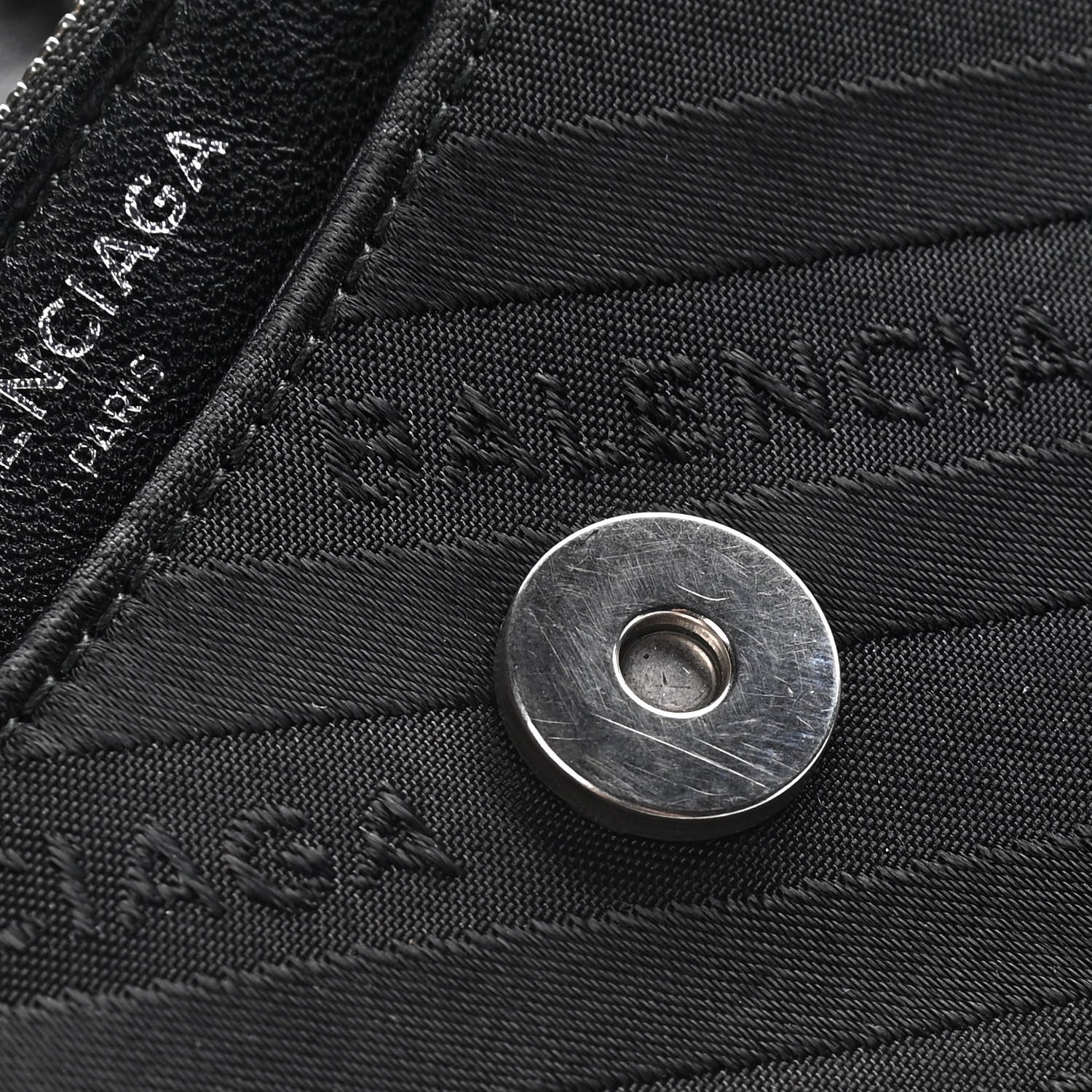Balenciaga Nylon Jacquard Diagonal Logo S BB Round Shoulder Bag Black 11 of 12