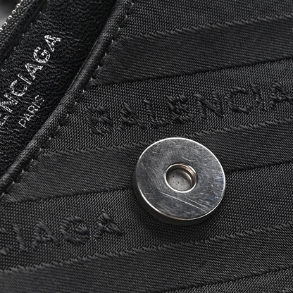 Balenciaga Nylon Jacquard Diagonal Logo S BB Round Shoulder Bag Black 11 of 12