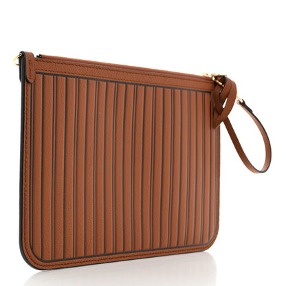 Louis Vuitton Calfskin Neverfull Inside Out MM Pochette Tan 3 of 6
