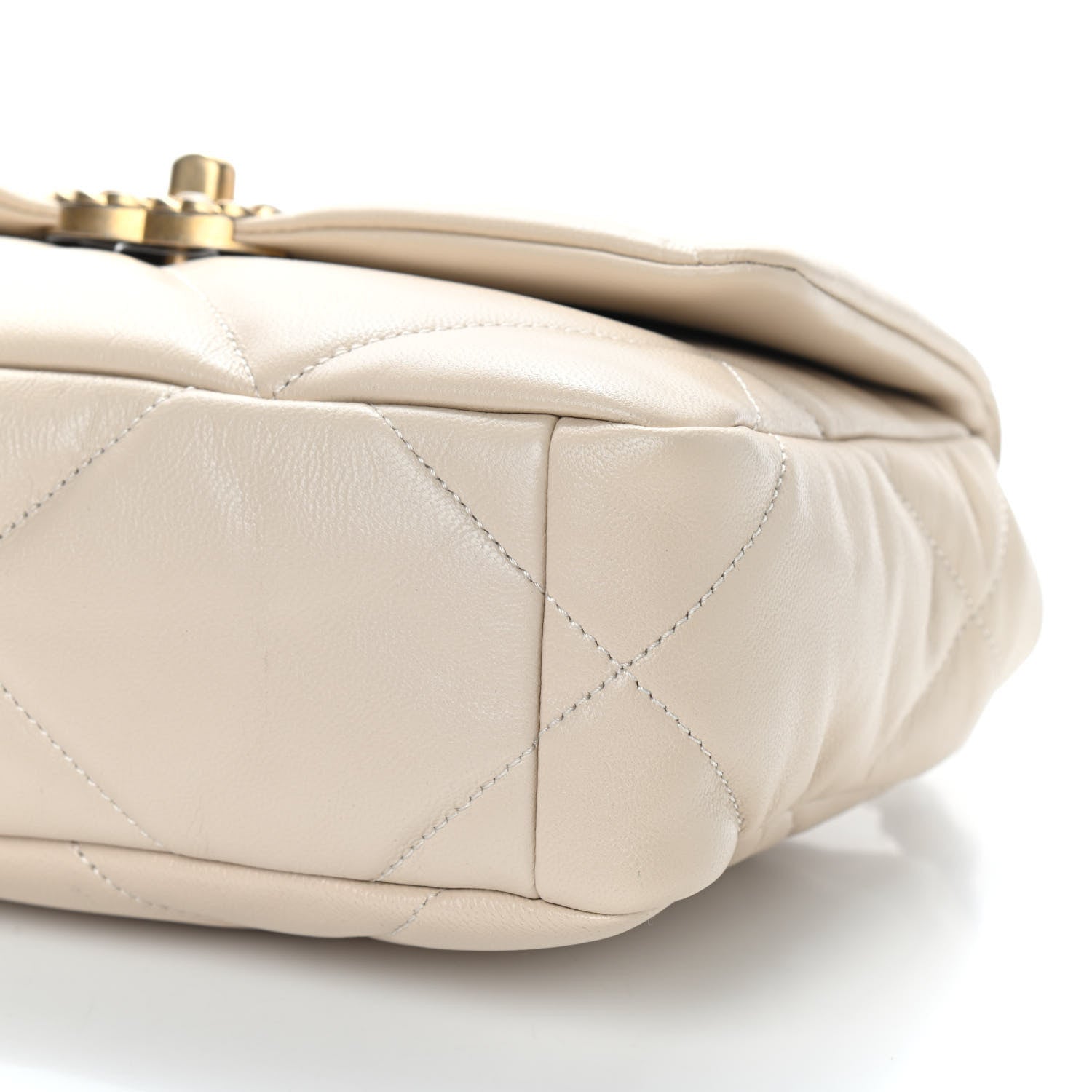 Chanel Goatskin Quilted Medium Chanel 19 Flap Beige 8 of 8