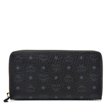 MCM Visetos Large Zip Around Wallet Black 1 of 6