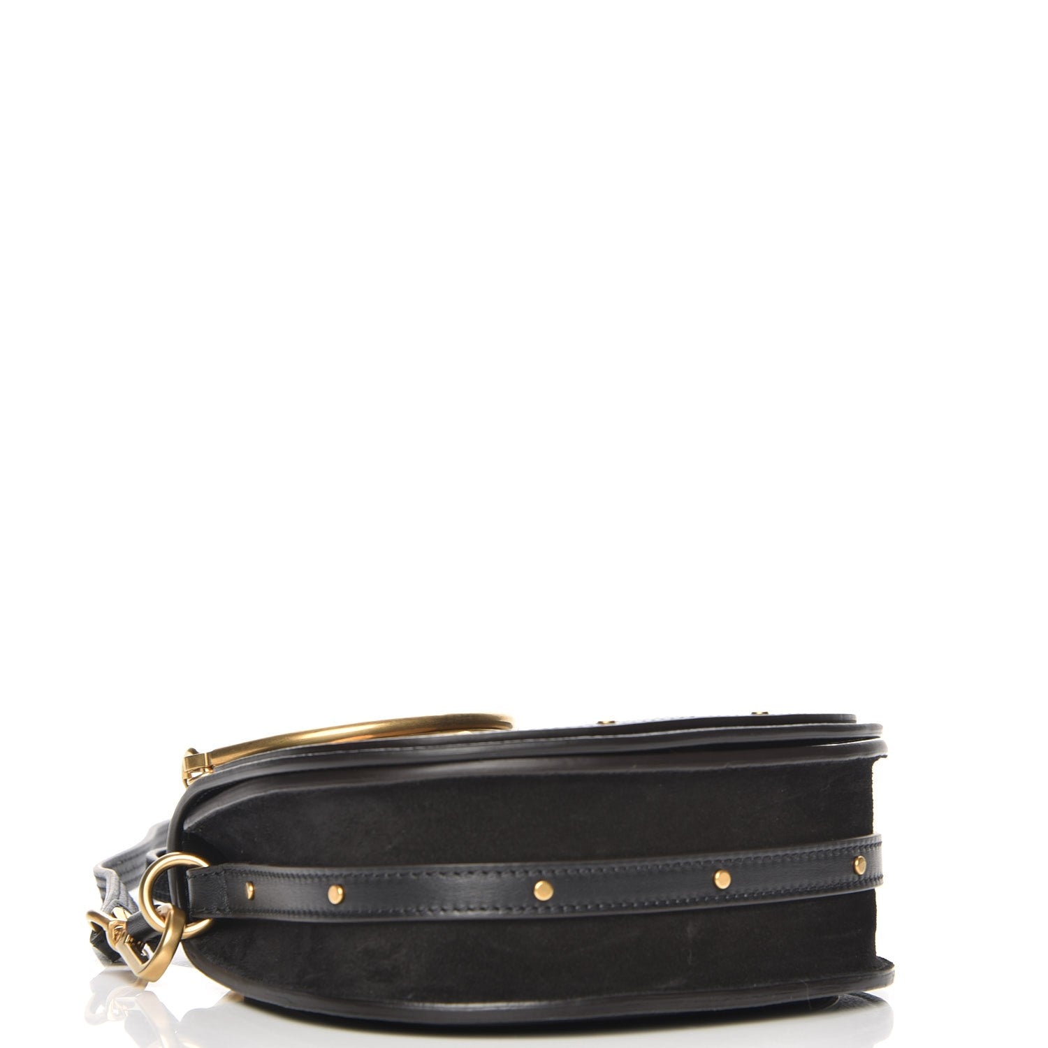 Chloe Calfskin Suede Small Nile Bracelet Bag Black 4 of 8