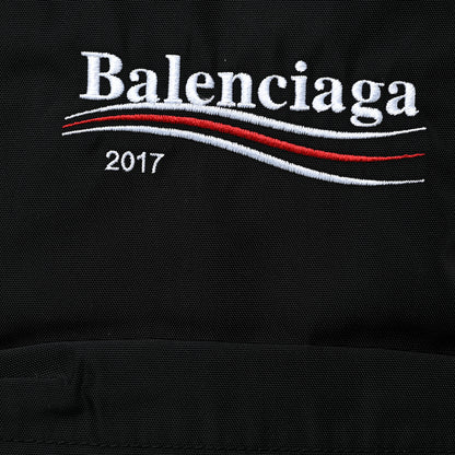 Balenciaga Nylon Political Campaign Logo Embroidered Explorer Backpack Black 7 of 9