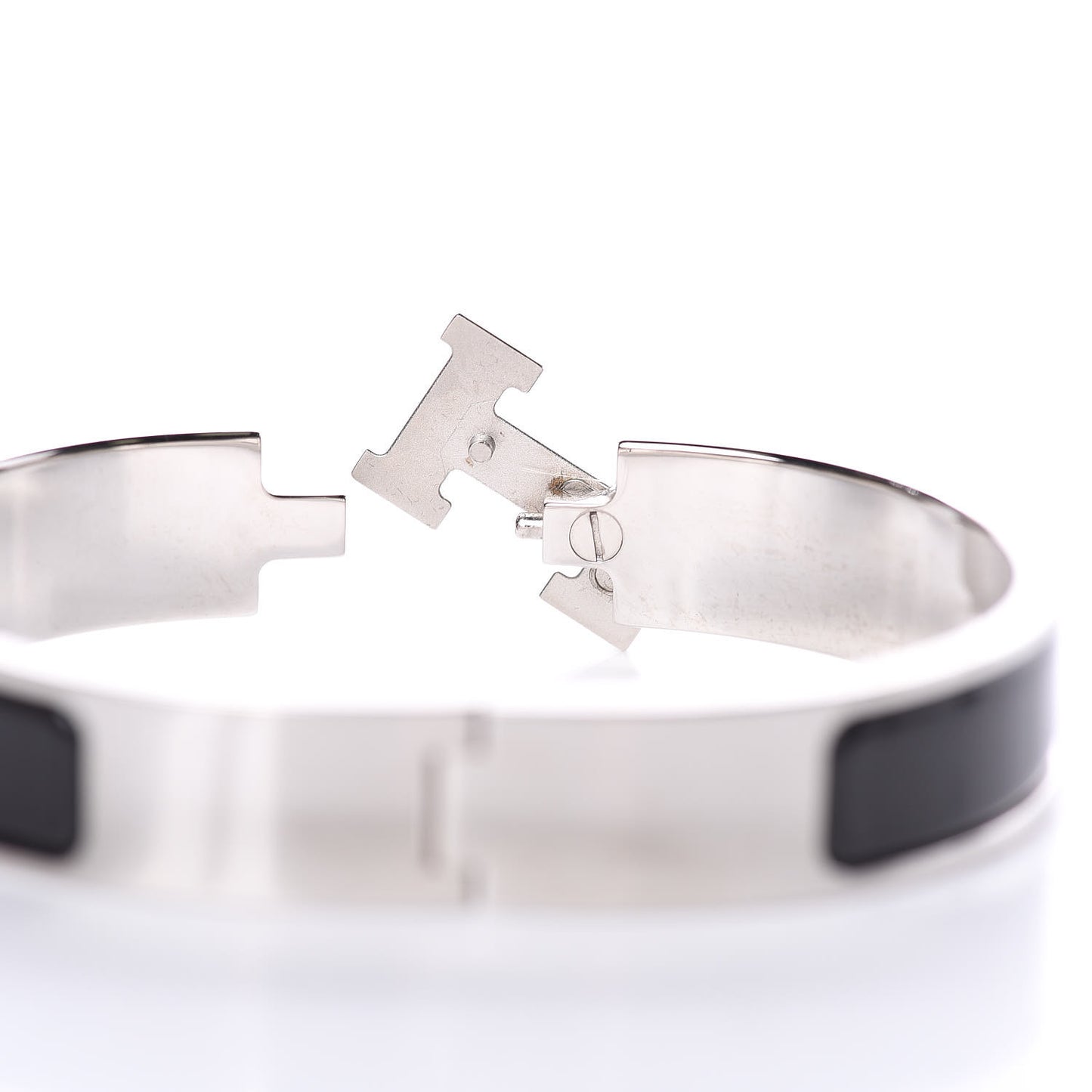 Enamel Narrow Clic Clac H Bracelet PM Black