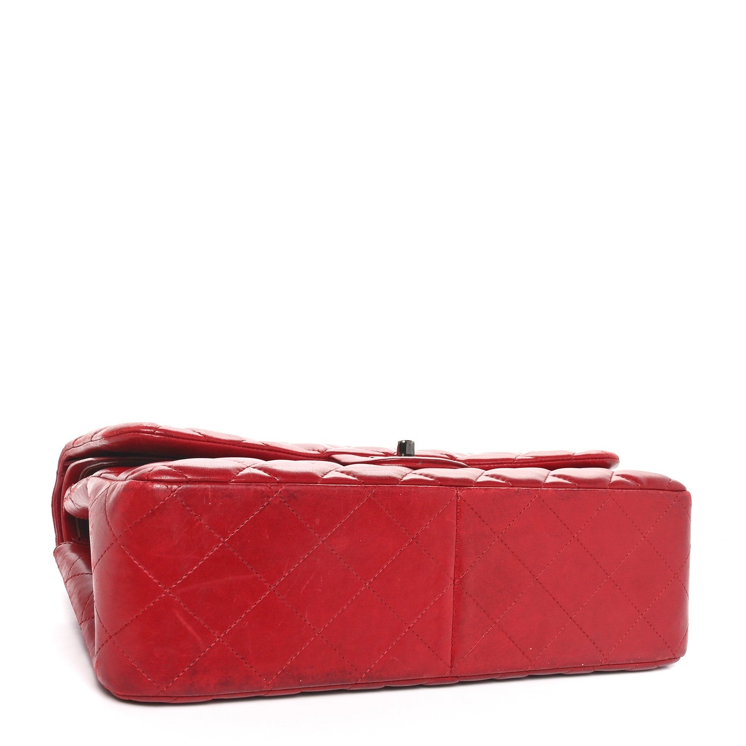 Chanel Lambskin Quilted Jumbo Double Flap Red 4 of 9