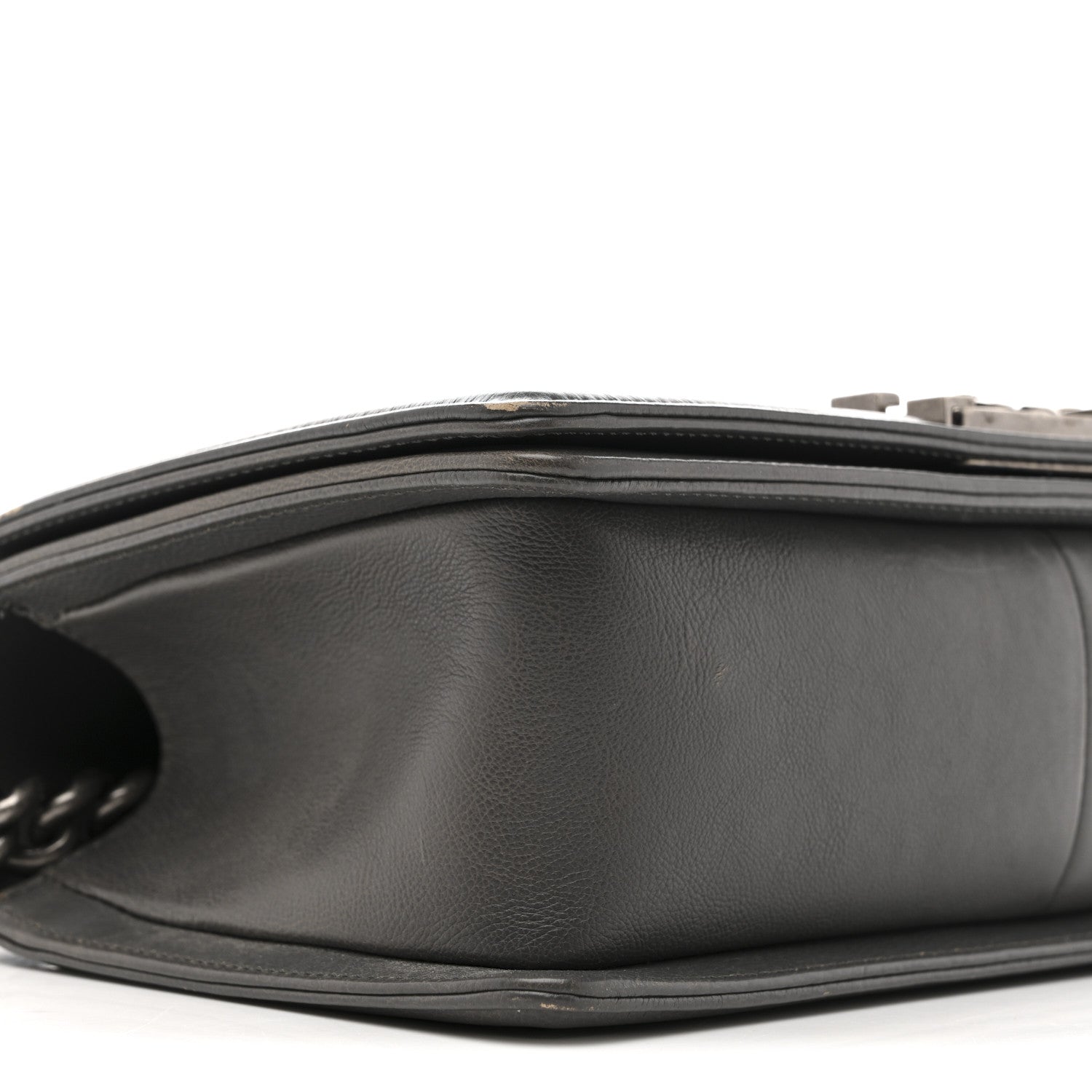 Chanel Calfskin Double Stitch Medium Boy Flap Grey 9 of 16