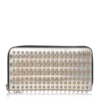 Christian Louboutin Metallic Specchio Panettone Spiked Zip Around Wallet Gold 1 of 7