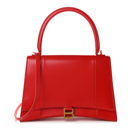 Balenciaga Shiny Box Calfskin Medium Hourglass Top Handle Bag Bright Red 1 of 11