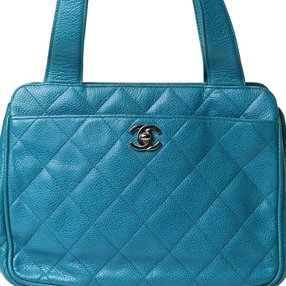 Chanel Caviar Quilted Shoulder Bag Blue 7 of 17