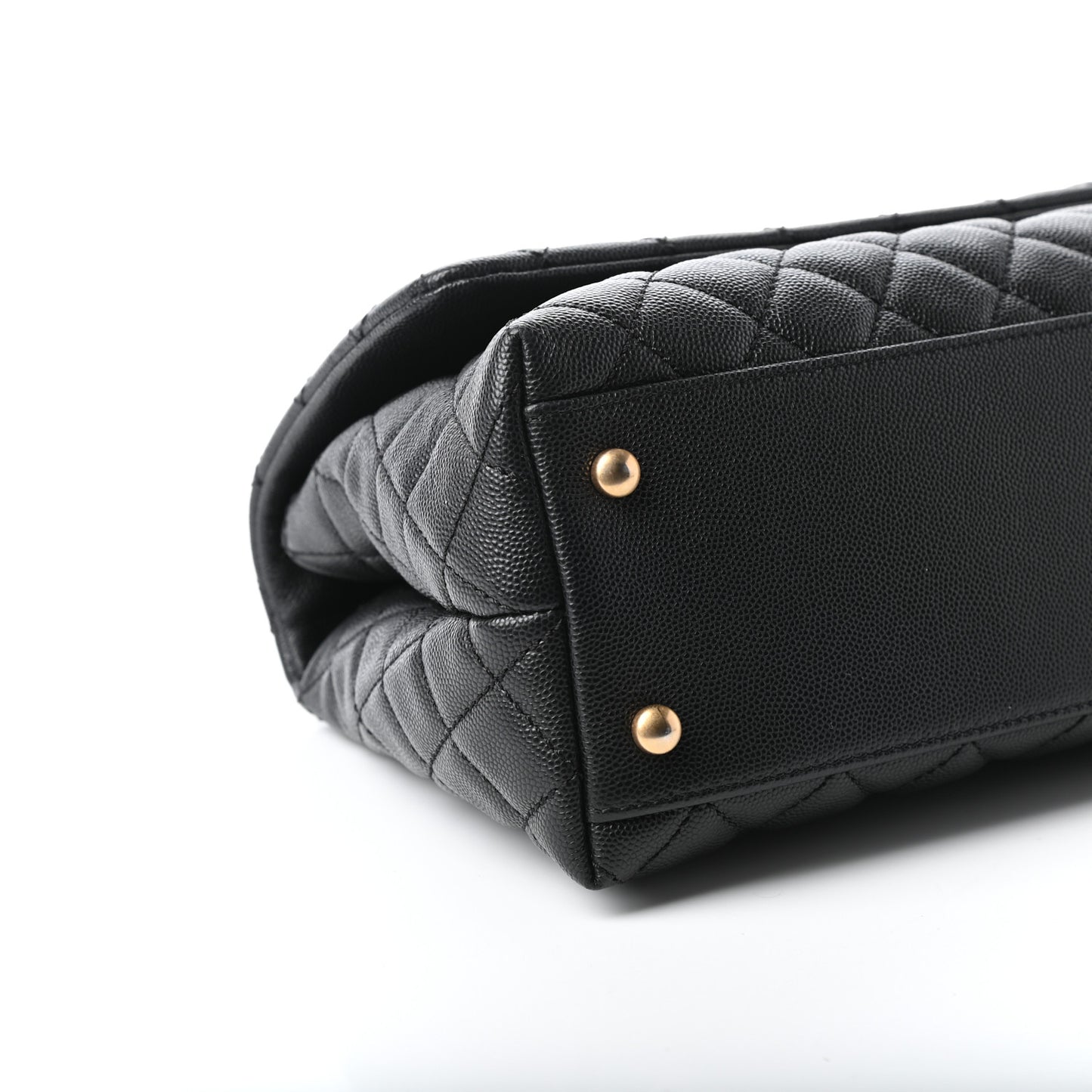 Caviar Quilted Small Coco Handle Flap Black