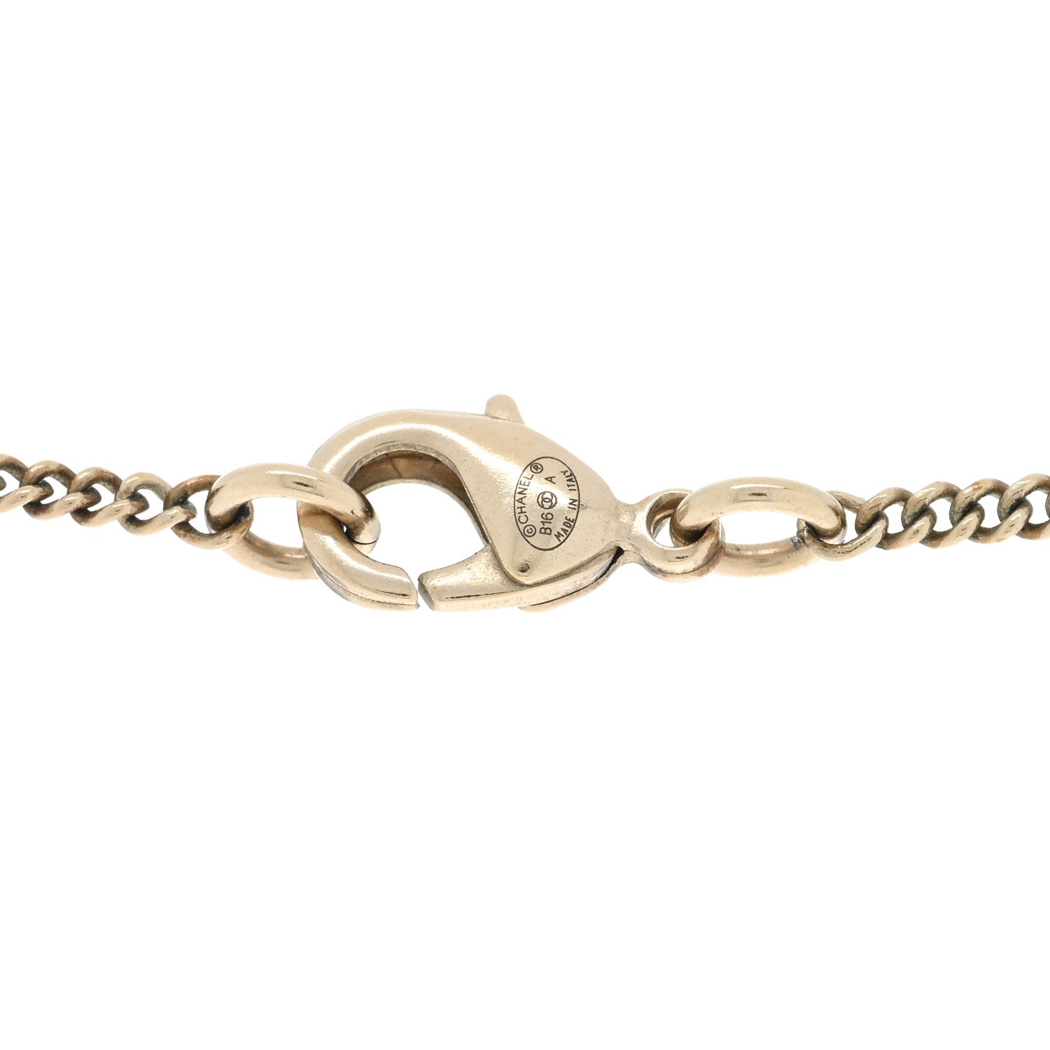 Chanel Bead Enamel Pearl CC Pendant Necklace Gold 4 of 4