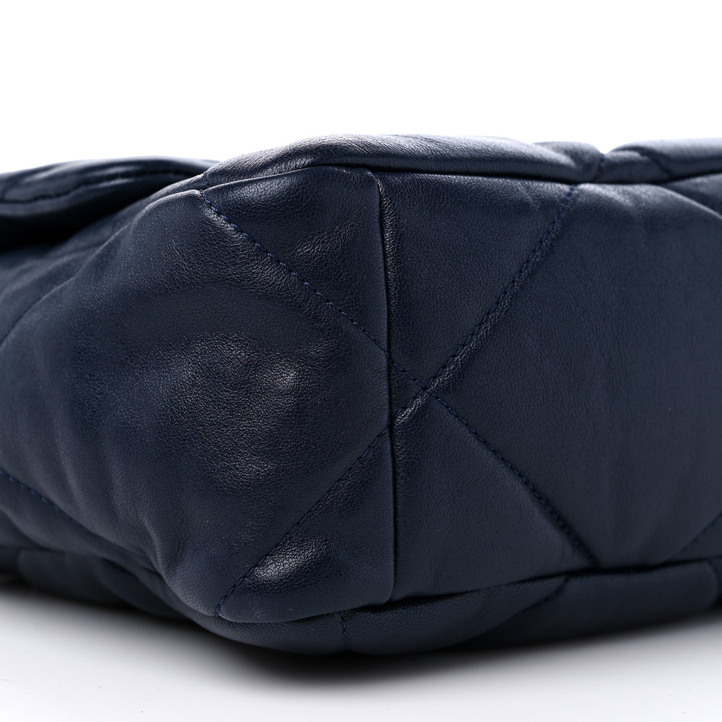 Lambskin Quilted Large Chanel 19 Flap Navy Blue