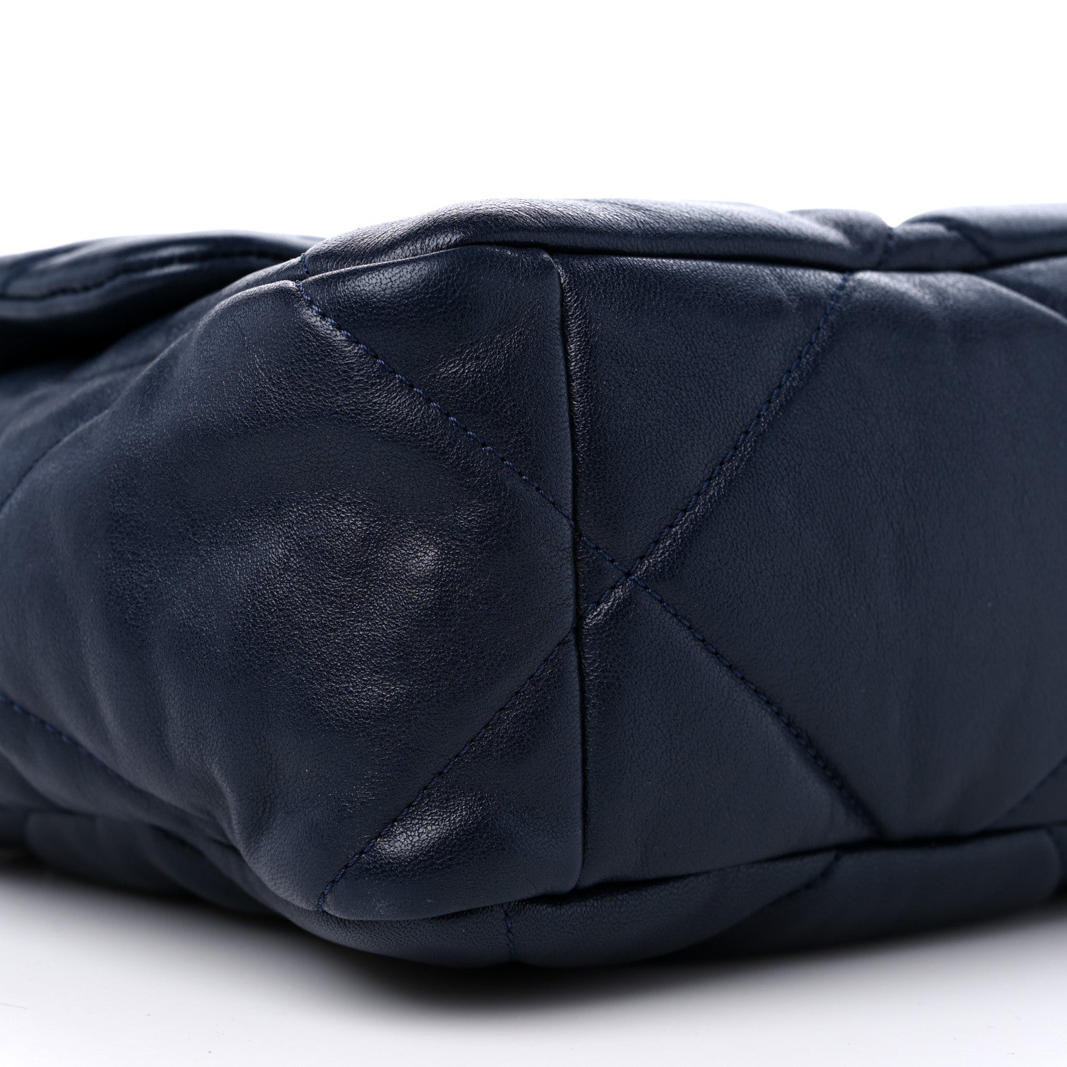 Chanel Lambskin Quilted Large Chanel 19 Flap Navy Blue 8 of 9