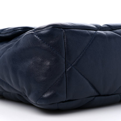 Chanel Lambskin Quilted Large Chanel 19 Flap Navy Blue 8 of 9