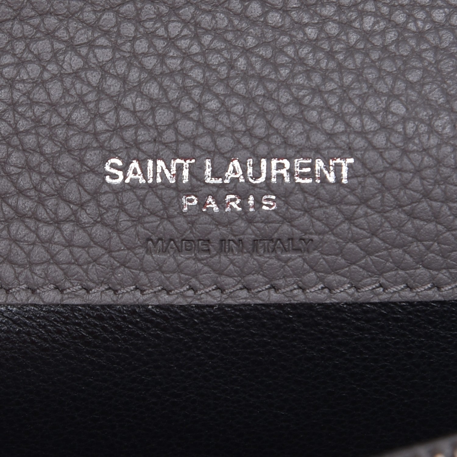 Saint Laurent Grained Calfskin Sac De Jour Compact Wallet Fog 6 of 8