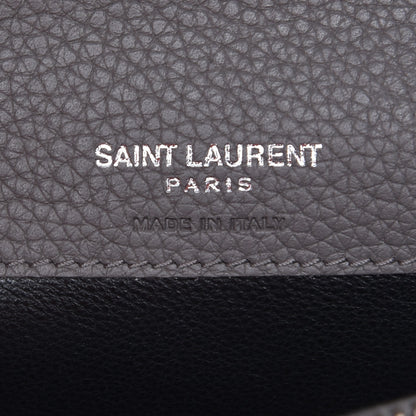 Saint Laurent Grained Calfskin Sac De Jour Compact Wallet Fog 6 of 8