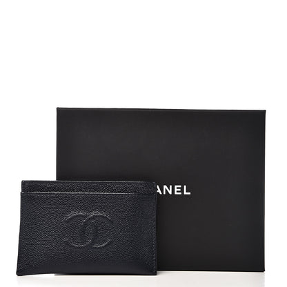 Chanel Caviar Timeless CC Card Holder Wallet Navy 9 of 9