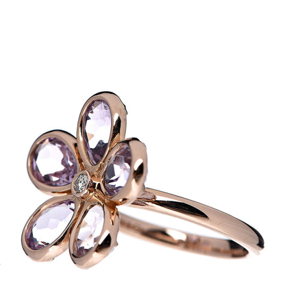 Tiffany 18K Rose Gold Amethyst Diamond Sparklers Flower Ring 52 6 3 of 7
