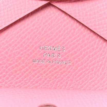 Hermes Epsom Calvi Duo Card Case Rose Confetti 6 of 8