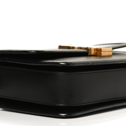 Saint Laurent Box Calfskin Monogram Medium Solferino Satchel Black 10 of 11