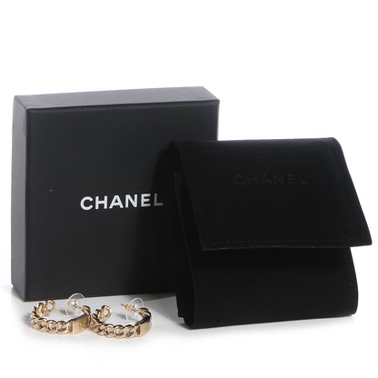 Chanel CC Chain Hoop Earrings Gold 5 of 5