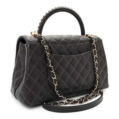 Chanel Caviar Quilted Small Coco Handle Flap Dark Brown Dark Brown 3 of 10