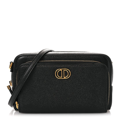 Christian Dior Grained Calfskin Caro Double Pouch Black 1 of 11