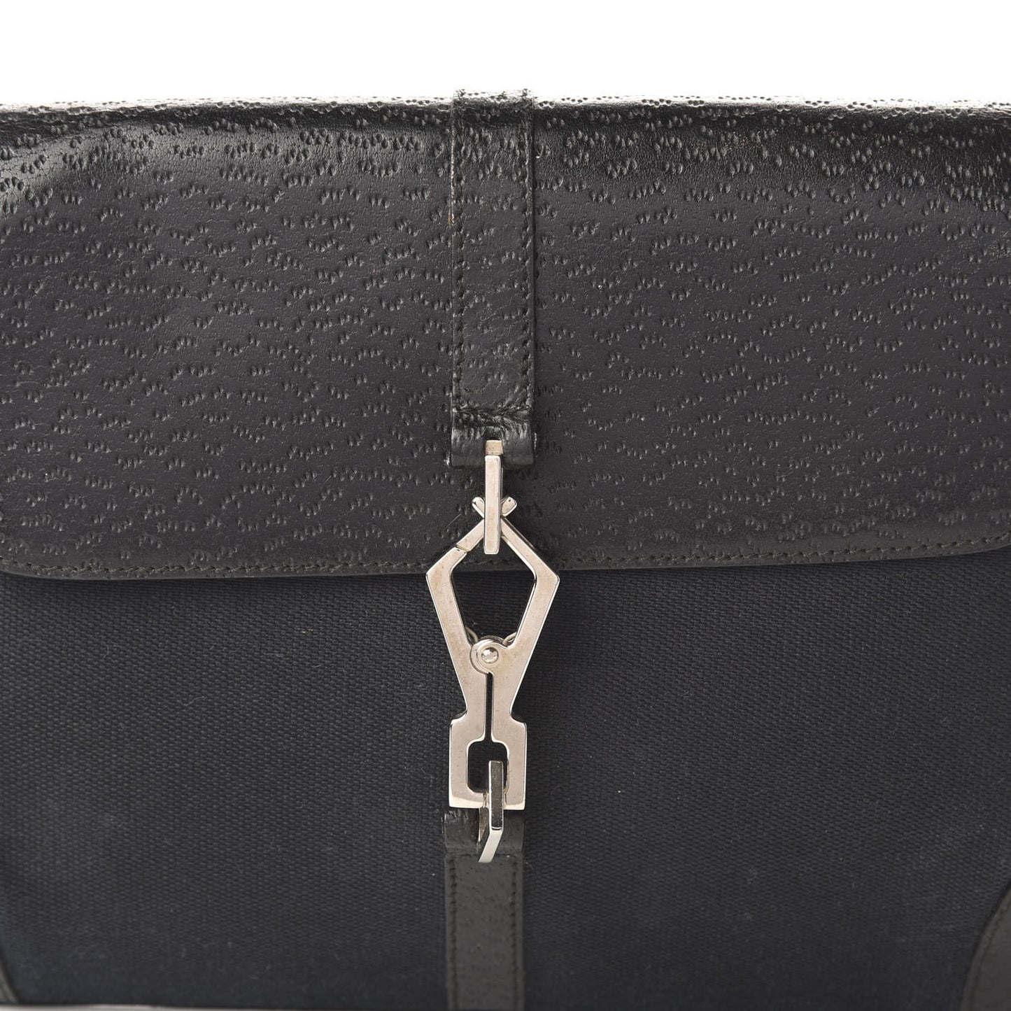 Calfskin Bamboo Handle Jackie O Hobo Black