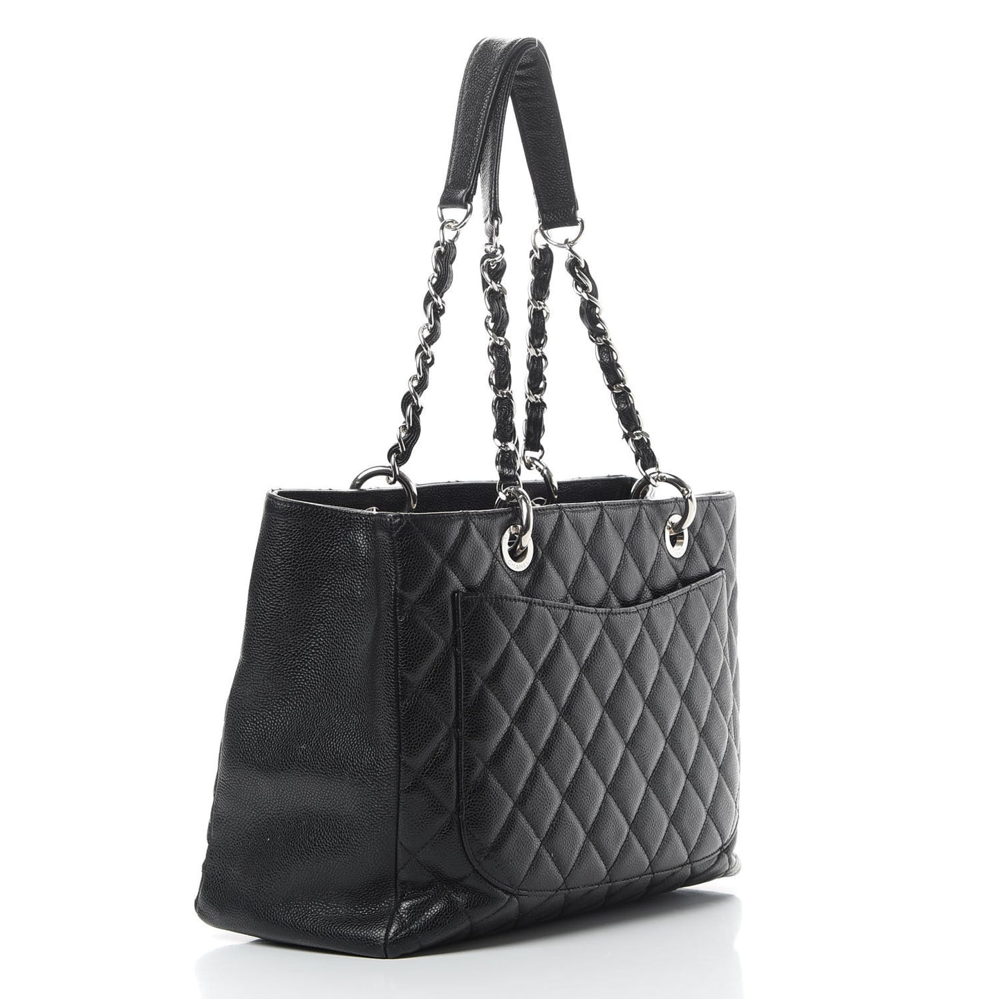 Caviar Quilted Grand Shopping Tote GST Black