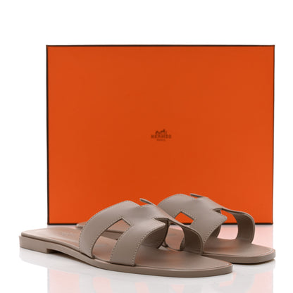 Hermes Box Calfskin Oran Sandals 41 Beige Mastic 9 of 9
