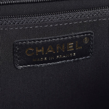 Chanel Glazed Calfskin Chevron Quilted Large Hampton Flap Black 7 of 8