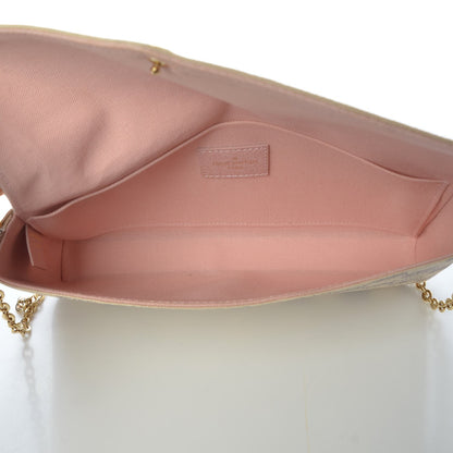 Louis Vuitton Damier Azur Pochette Felicie Chain Wallet Rose Ballerine 5 of 10