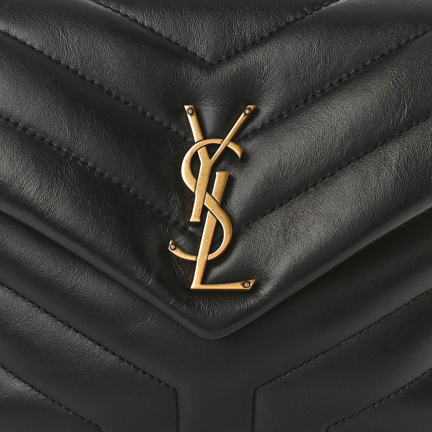 Saint Laurent Calfskin Y Quilted Monogram Small Loulou Chain Satchel Black 8 of 10