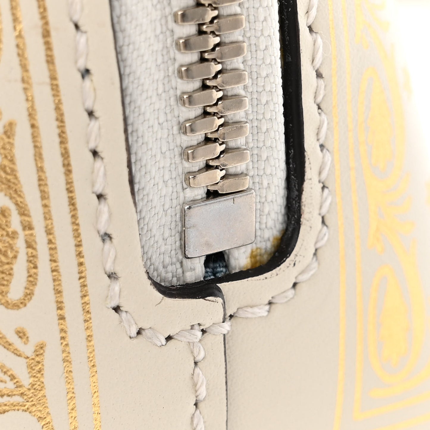 X SEGA Calfskin GUCCY Stars Mini Dome Shoulder Bag Mystic White Gold