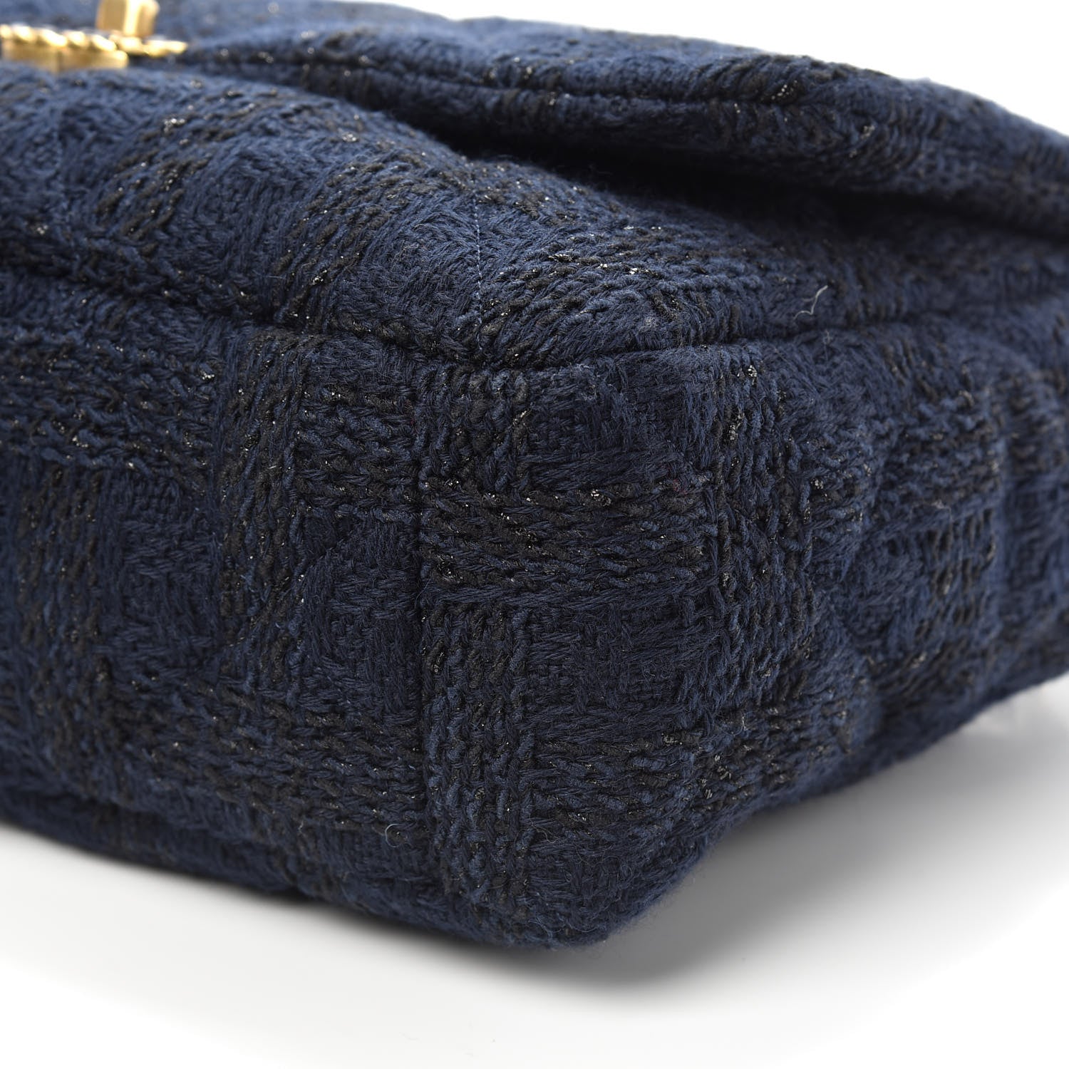 Chanel Tweed Quilted Maxi Chanel 19 Flap Navy 10 of 10