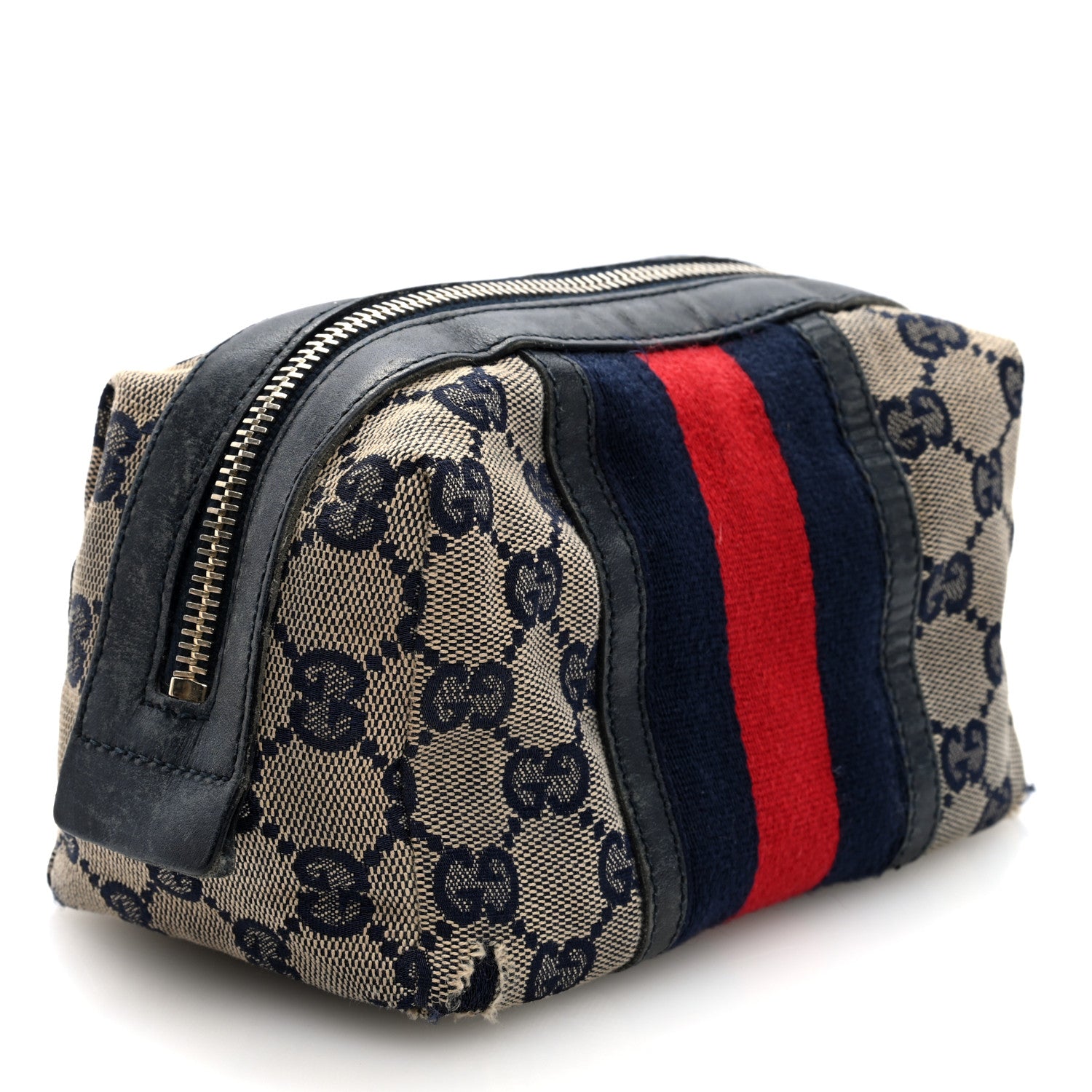 Gucci Monogram Web Small Cosmetic Case Navy 3 of 8