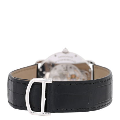 Cartier 18K White Gold Alligator Diamond Bezel 36mm Ronde Louis Manual Winding Watch 3 of 4