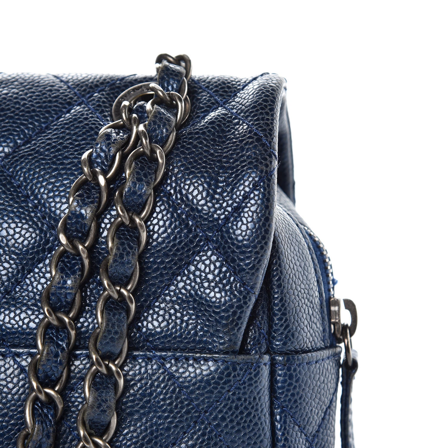 Chanel Iridescent Caviar Quilted Large Chic Flap Blue 13 of 15
