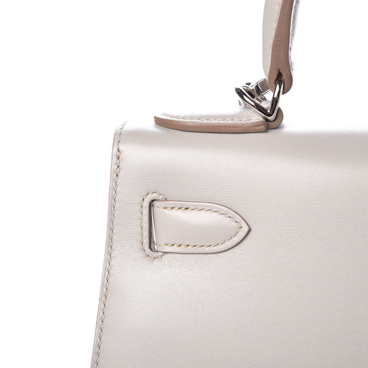 Hermes Tadelakt Kelly Sellier Guilloche 28 Gris Perle 9 of 36